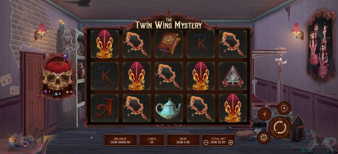 Spela The Twin Wins Mystery slot med mystiska symboler